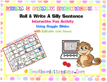 Distance Learning- Roll and Write a Silly Sentence Using Google Slides